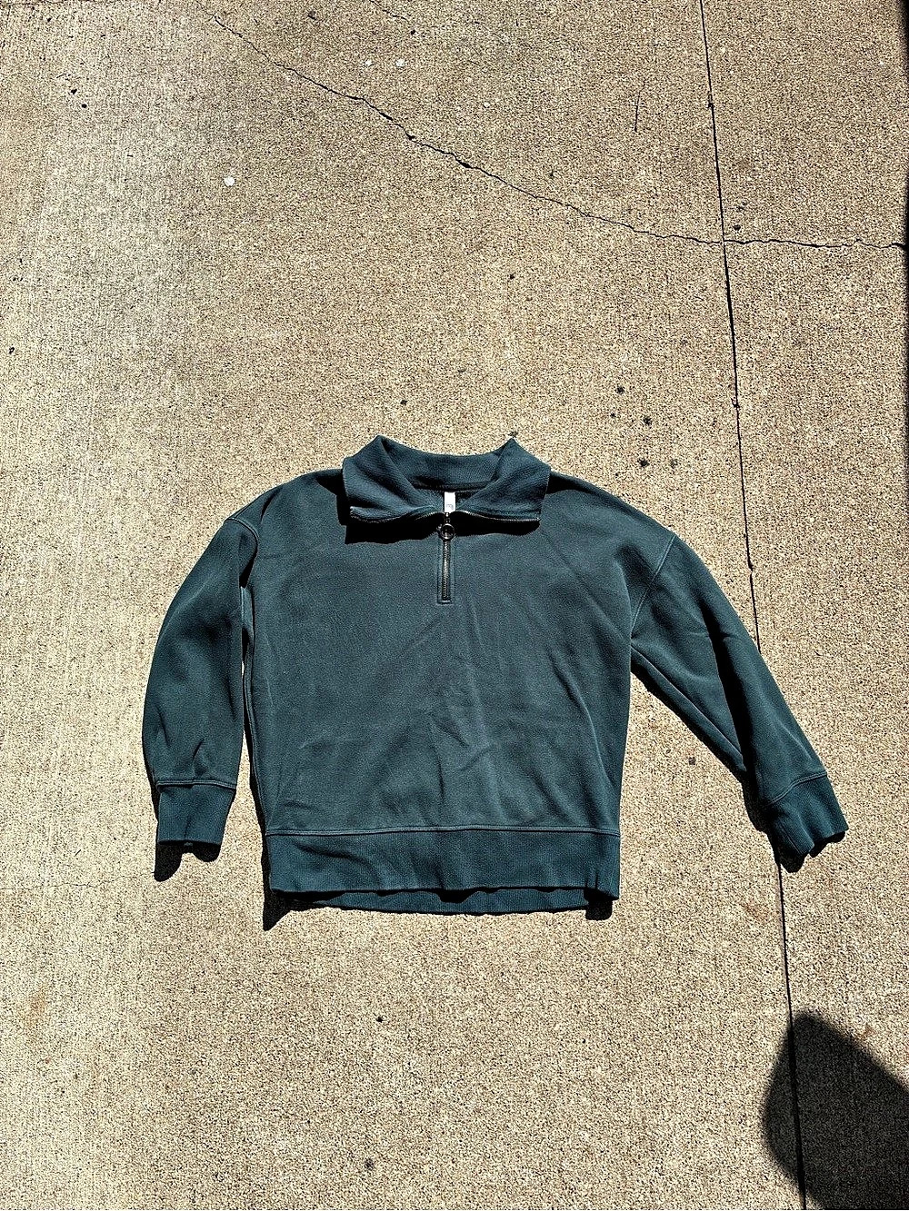 Athleta woman’s Quarter-Zip Pullover in Green